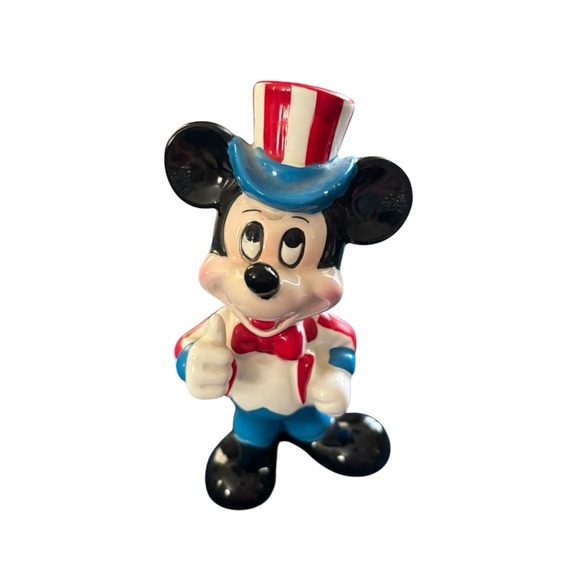 Vintage Disney Japan Mickey Mouse Carnival Ringleader Figurine Uncle Sam 4 inch - Picture 1 of 6